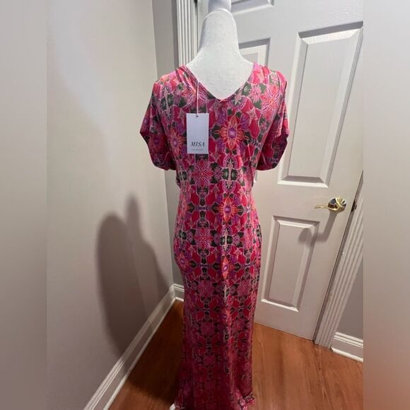 nwt misa Los Angeles Carlotta Ruched Maxi Dress women's cut out dress size md - Picture 10 of 11